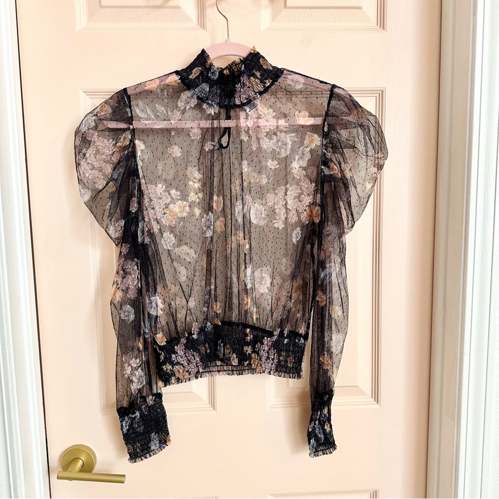 Floral mesh Life top